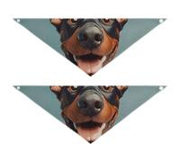 Pañuelos divertidos de dibujos animados Doberman Pinscher Dogs Happy Bulk Dog Bandanas de forma única, ajuste ajustable, bufanda suave para perro, lindos accesorios para mascotas para perros y gatos,