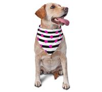 Pañuelos Lavables para Perros, Gatos y Cachorros con diseño de corazón Rosa sobre línea Negra