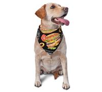 Pañuelos Lavables para Perros, Gatos y Cachorros con diseño de Hamburguesa sobre Fondo Negro