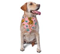Pañuelos Lavables para Perros, Gatos y Cachorros con diseño de Tigres asiáticos, Color Rosa, Dorado, Naranja y Negro.
