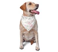 Pañuelos Lavables para Perros, Gatos y Cachorros con diseño geométrico Triangular, Color Rosa, Gris y Plateado.