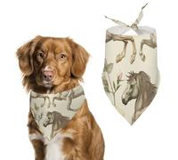 Pañuelos para Perros Animal Caballos Flores Florecer Bufanda Peto Pañuelo para Perro Large: 70 * 30 CM
