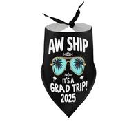 Pañuelos para Perros AW Ship It's A Grad Trip Gafas de Sol Palmeras Cachorro Mascota Baberos de Cuello en V Bufanda Pañuelo Triangular Ajustable Accesorios para Cachorros pequeños, medianos y Grand