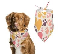 Pañuelos para Perros Colorful Dog Cat Paws Bufanda Peto Pañuelo para Perro Large: 70 * 30 CM