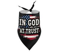 Pañuelos para Perros con la Bandera de Estados Unidos de Dios en God We Trust, Baberos de Cuello en V para Cachorros y Mascotas, Bufanda Triangular Ajustable, Accesorios para Cachorros y Gatos pequeñ