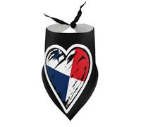 Pañuelos para Perros con la Bandera de Panamá, diseño de corazón, para Cachorros y Mascotas, con Cuello en V, Bufanda Triangular Ajustable, Accesorios para Cachorros y Gatos pequeños, medianos y Gran