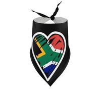 Pañuelos para Perros con la Bandera de Sudáfrica y África, con Forma de corazón, para Cachorros y Mascotas, con Cuello en V, Bufanda Triangular Ajustable, Accesorios para Cachorros y Gatos pequeños,