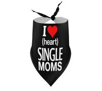 Pañuelos para Perros con Texto I Heart Single Mothers Mothers (Amo a Las Madres solteras), Baberos de Cuello en V para Cachorros y Mascotas, Bufanda Triangular Ajustable, Accesorios para Cachorros