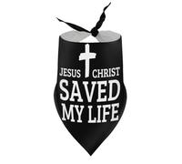 Pañuelos para Perros Cristianos, Cristo Jesús, Salva mi Vida, 1 Babero de Cuello en V para Cachorros, Bufanda Triangular Ajustable, Accesorios para Cachorros y Gatos pequeños, medianos y Grandes.