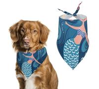 Pañuelos para Perros Cute Mermaids Fish Colorful Patterns Bufanda Peto Pañuelo para Perro Large: 70 * 30 CM