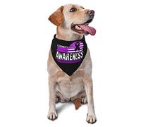 Pañuelos para Perros de Primavera para la Conciencia de la Enfermedad de Alzheimer, pañuelo para Cachorros a Granel, Baberos Triangulares Suaves Ajustables, Accesorios para Perros pequeños, medianos