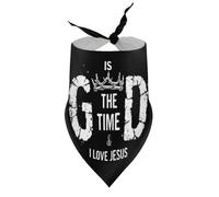 Pañuelos para Perros es Dios El Tiempo Amo a Jesús Cachorro Mascota Baberos de Cuello en V Bufanda Triangular Pañuelo Ajustable Accesorios para Cachorros pequeños, medianos y Grandes Gatos