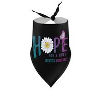 Pañuelos para Perros Esperanza de una Cura con Flores para concientizar sobre la Hepatitis, Baberos de Cuello en V para Cachorros y Mascotas, Bufanda Triangular Ajustable, Accesorios para Cachorros