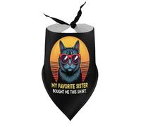 Pañuelos para Perros, Gato Genial con Gafas de Sol, mi Hermana Favorita me compró un Cachorro, Baberos de Cuello en V, Bufanda Triangular, pañuelo Ajustable, Accesorios para Cachorros y Gatos pequeño