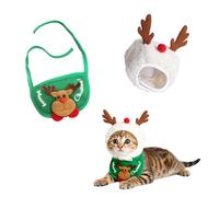 Pañuelos para Perros, Gorros navideños de Cuernos, Disfraces navideños Suaves para Gatos pequeños y medianos, Ideales para el hogar, Las Fiestas y la Nochevieja