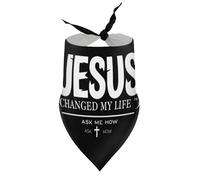 Pañuelos para Perros Jesús cambió mi Vida Pregúntame cómo Cachorro Mascota Baberos de Cuello en V Bufanda Triangular Pañuelo Ajustable Accesorios para Cachorros pequeños Medianos Grandes Gatos