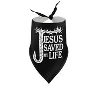 Pañuelos para Perros Jesús salvó mi Vida Corona de Espinas Baberos de Cuello en V para Cachorros Bufanda Triangular Pañuelo Ajustable Accesorios para Cachorros pequeños, medianos y Grandes Gatos