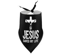 Pañuelos para Perros Jesús salvó mi Vida Crucifixión Cachorro Mascota Baberos de Cuello en V Bufanda Triangular Pañuelo Ajustable Accesorios para Cachorros pequeños, medianos y Grandes Gatos