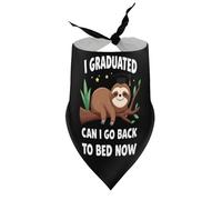 Pañuelos para Perros Me gradué. ¿Puedo Volver a la Cama Ahora? Divertido Babero de Cuello en V para Cachorros Perezosos, Bufanda Triangular Ajustable, Accesorios para Cachorros pequeños, medianos y