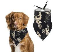 Pañuelos para Perros Siluetas De Motos De Cross Bufanda Peto Pañuelo para Perro Large: 70 * 30 CM
