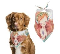 Pañuelos para Perros Sirena Hermosa Floral Mar Wreath Bufanda Peto Pañuelo para Perro Large: 70 * 30 CM
