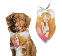 Pañuelos para Perros Sirena Hermosa Floral Mar Wreath Bufanda Peto Pañuelo para Perro Large: 70 * 30 CM