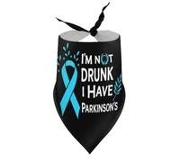 Pañuelos para Perros Tengo Parkinson Concientización Estoy Borracho 1 Babero de Cuello en V para Cachorros, Bufanda Triangular Ajustable, Accesorios para Cachorros y Gatos pequeños, medianos y gr