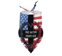 Pañuelos para Perros Una nación bajo Dios, Cruz patriótica y Corona, Baberos de Cuello en V para Cachorros, Bufanda Triangular Ajustable, Accesorios para Cachorros y Gatos pequeños, medianos y Gran