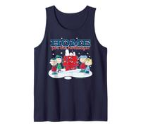 Panuts Xmas Snoopy Charlie Sally Lucy Holiday Dog House Diversión Camiseta sin Mangas