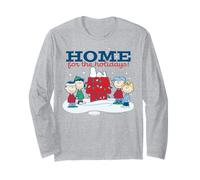 Panuts Xmas Snoopy Charlie Sally Lucy Holiday Dog House Diversión Manga Larga