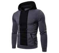 PANVER Men's Hoodies Sport Casual Color Matching Pullover Classic Personality Trend Long-Sleeve Sweatshirt B-Grey XXL