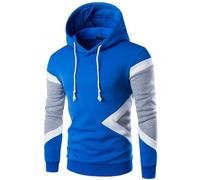 PANVER Men's Hoodies Sport Casual Drawstring Pullover Classic Personality Trend Long-Sleeve Sweatshirt A-Blue 5XL