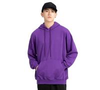 PANVER Men's Hoodies Sport Casual Drawstring Solid Color Pullover Classic Personality Trend Long-Sleeve Sweatshirt H-Dark Purple XXL