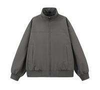 PANVER Men'S Transitional Jacket Regular Fit Stand-Up Collar Solid Color Long-Sleeve Jackets Classic Fashion Casual Outdoorjacket L-Dark Grey M