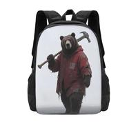 panverix Big Cat Holding An Axe - Mochila para portátil de 15 pulgadas, mochila de senderismo informal, Bear Hold Hammer, Talla única