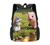 panverix Bonita mochila para laptop de 15 pulgadas, mochila de viaje para hombres y mujeres, Bonito cerdo y rata, Talla única