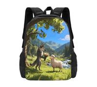 panverix Bonita mochila para portátil de 15 pulgadas, mochila de viaje casual, Ovejas y lobos, Talla única