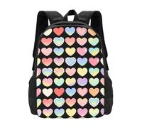 panverix Bonita mochila para portátil de 15 pulgadas, mochila de viaje para hombres y mujeres, Colorful Hearts, One Size