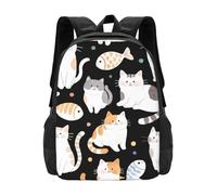 panverix Fat Cat And Fish - Mochila para portátil de 15 pulgadas, mochila de trabajo, mochila de viaje