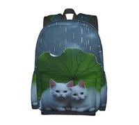 panverix Mochila de viaje con diseño de gato con magdalenas, para hombres y mujeres, Lindo gato lloviendo, Talla única