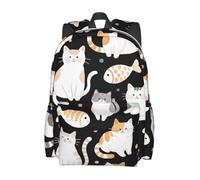 panverix Mochila informal para laptop de negocios con flores y hojas, Fat Cat and Fish, Talla única