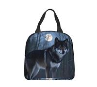 panverix Silent Wolf In Snowy Night On Dark - Bolsa de almuerzo pequeña aislada para el trabajo, picnic, playa
