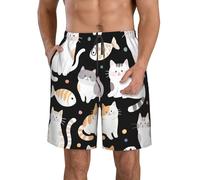 panverix Traje de baño para hombre, de secado rápido, para playa, tallas S-3XL, Gato gordo y pez, X-Large