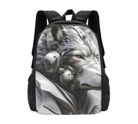 panverix Vibrant Fruit Drink - Mochila para portátil de 15 pulgadas, color rojo y naranja, Techno Wolf on Gray, Talla única