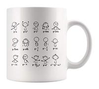 Panvola 'Algebra Dance ' Taza de café divertida de matemáticas, taza humorística de 11 oz, taza de café de cerámica, figuras de baile, ecuación, profesor de matemáticas, tazas blancas