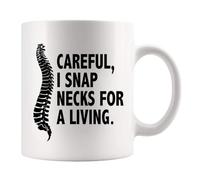 Panvola Careful I Snap Necks For A Living Chiropráctico Gifts Physical Therapist Physical Therapy Student Osteopathy Doctor Gifts Taza de cerámica divertida novedad vaso blanco 325 ml