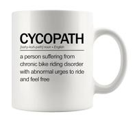 Panvola Cycopath Definition - Taza de cerámica de 325 ml, regalo para motociclistas, papá, mamá, hermano, hermana, novia, novio, ciclista, regalo para hombres y mujeres, color blanco
