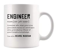 Panvola 'Engineer Definition Someone Who Does Precision ' Divertidos regalos de ingeniero para estudiantes de ingeniería y nueva taza de café con licencia (11 oz, blanco)