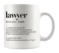 Panvola 'Lawyer Definition ' Taza Taza de café para estudiantes de derecho, taza de cerámica de graduación de abogado de 11oz, artículos para beber novedosos, color blanco
