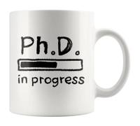 Panvola 'PhD in Progress ' Future Dr Doctor Doctorado Estudiante Graduación Regalo Taza de café de cerámica (11 oz)